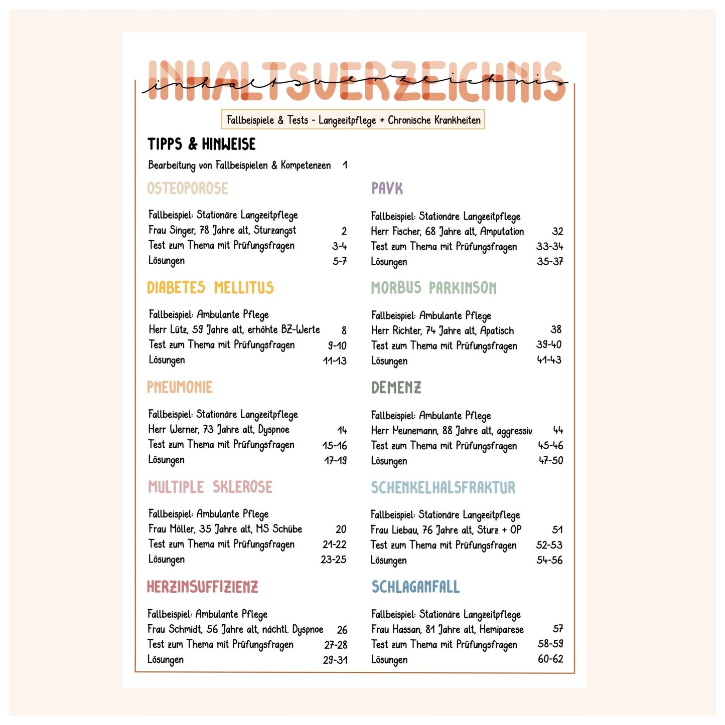 Langzeitpflege & Chronische Erkrankungen
