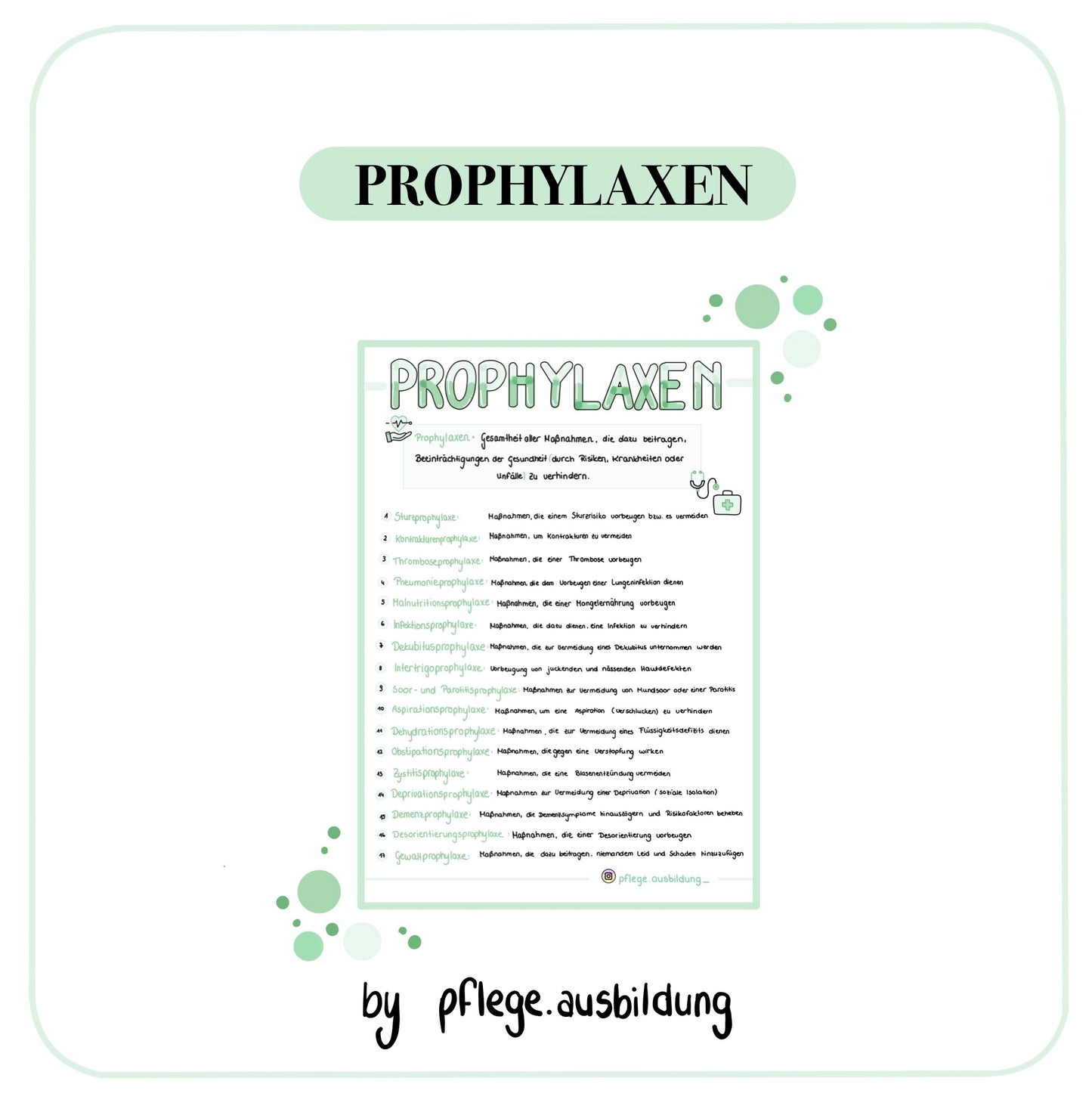 Prophylaxen in der Pflege